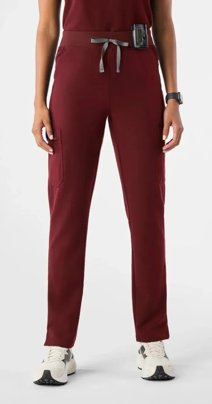 Yola High-Rise Slim Scrub Pant™ Burgundy XS Tall NWOT